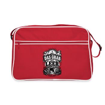 Das Grab ist leer – Jesus lebt - Retro Tasche - Rot/Weiß - Vorne