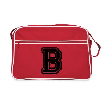 B Buchstabe - Retro Tasche - Rot/Weiß - Vorne