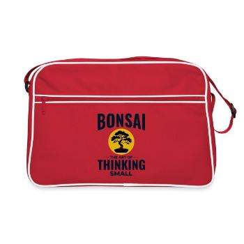 Japanischer Bonsai Gärtner Baum Sammler Gartenarbeit - Retro Tasche - Rot/Weiß - Vorne