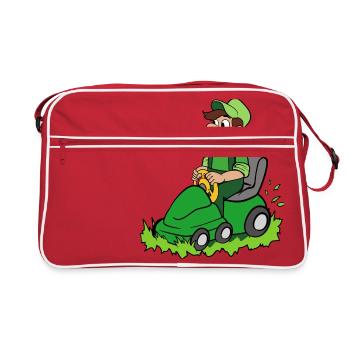 Jardinier avec tondeuse - Sac Retro - rouge/blanc - Devant