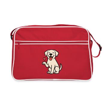 Cheerful dog-like graphic decoration - Retro Bag - red/white - Front