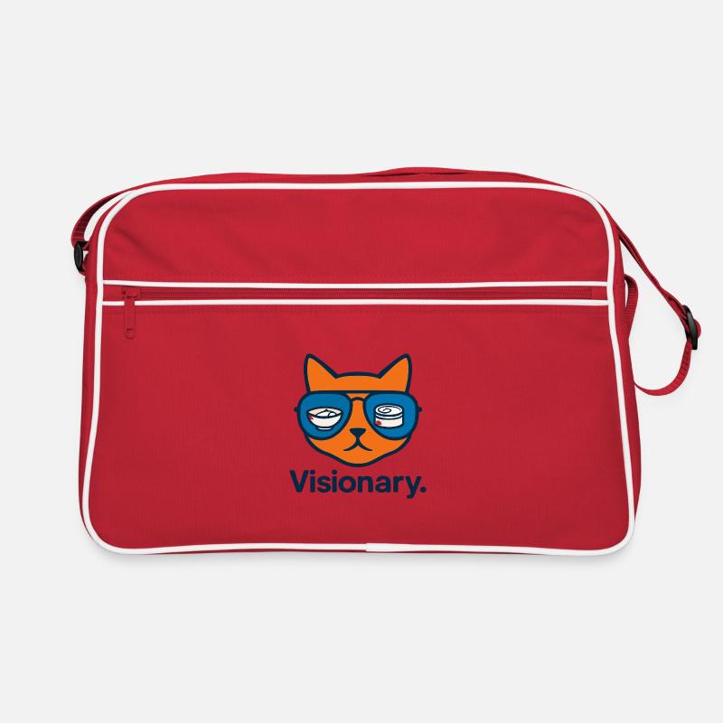 Visionäre Sushi-Katze mit Brille Retro Tasche