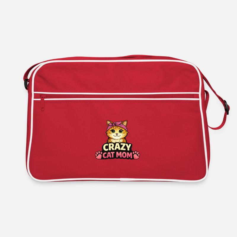 Crazy Cat Mom Retro Tasche