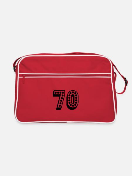JAHRESTAG. ALLES GUTE ZUM GEBURTSTAG. ALLES GUTE ZUM GEBURTSTAG. - Retro Tasche - Rot/Weiß