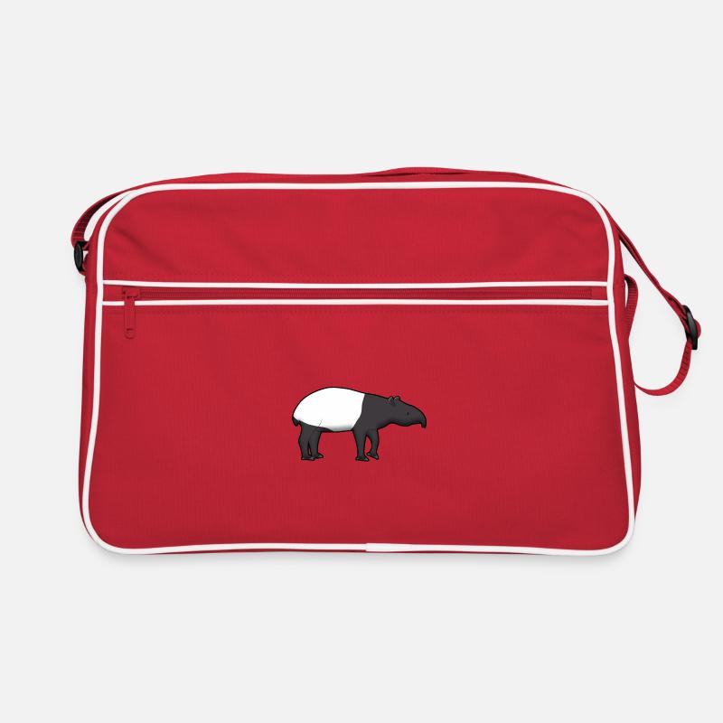 Tapir geht - Retro Tasche - Rot/Weiß