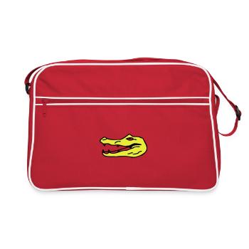 tete caiman crocodile - Sac Retro - rouge/blanc - Devant