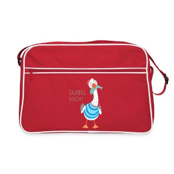 Sabbel nich Norddeutsch Plattdeutsch - Retro Tasche - Rot/Weiß - Vorne