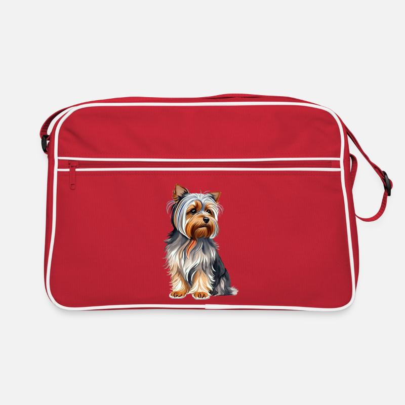 YorkshireTerrier - Retro Tasche - Rot/Weiß