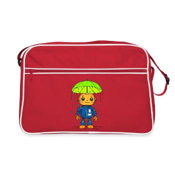 Petit robot sous la pluie - Sac Retro - rouge/blanc - Devant