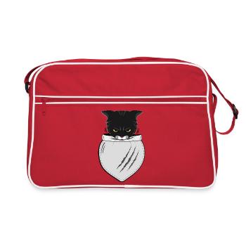 Taschen-Katze | Katzenliebhaber Geschenke - Retro Tasche - Rot/Weiß - Vorne