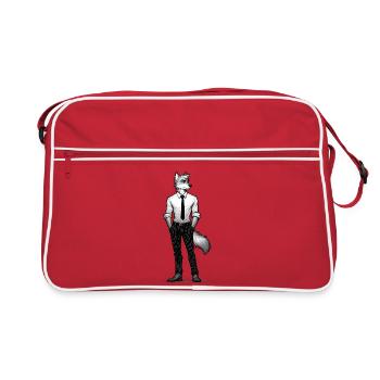 Dapper Wolf: Business Casual Beast - Retro Bag - red/white - Front
