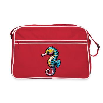 Seepferdchen - Retro Tasche - Rot/Weiß - Vorne