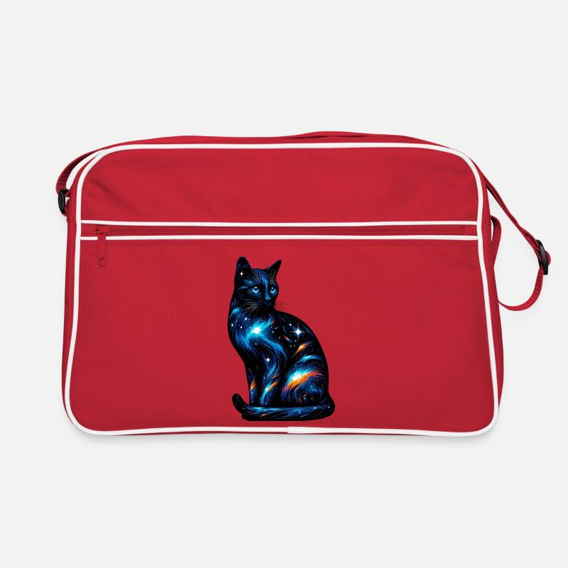 Katze - Retro Tasche - Rot/Weiß