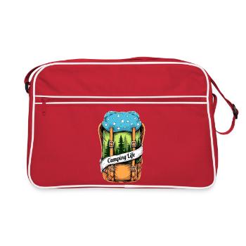 Camping Life Adventure Backpack - Retro Bag - red/white - Front