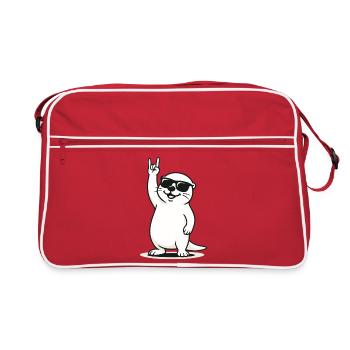 Rockin' Otter - Retro Tasche - Rot/Weiß - Vorne