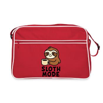 Cozy Sloth with Coffee Design - Retro Bag - red/white - Front