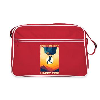 Abenteuerliche Kletterzeit Motiv - Retro Tasche - Rot/Weiß - Vorne