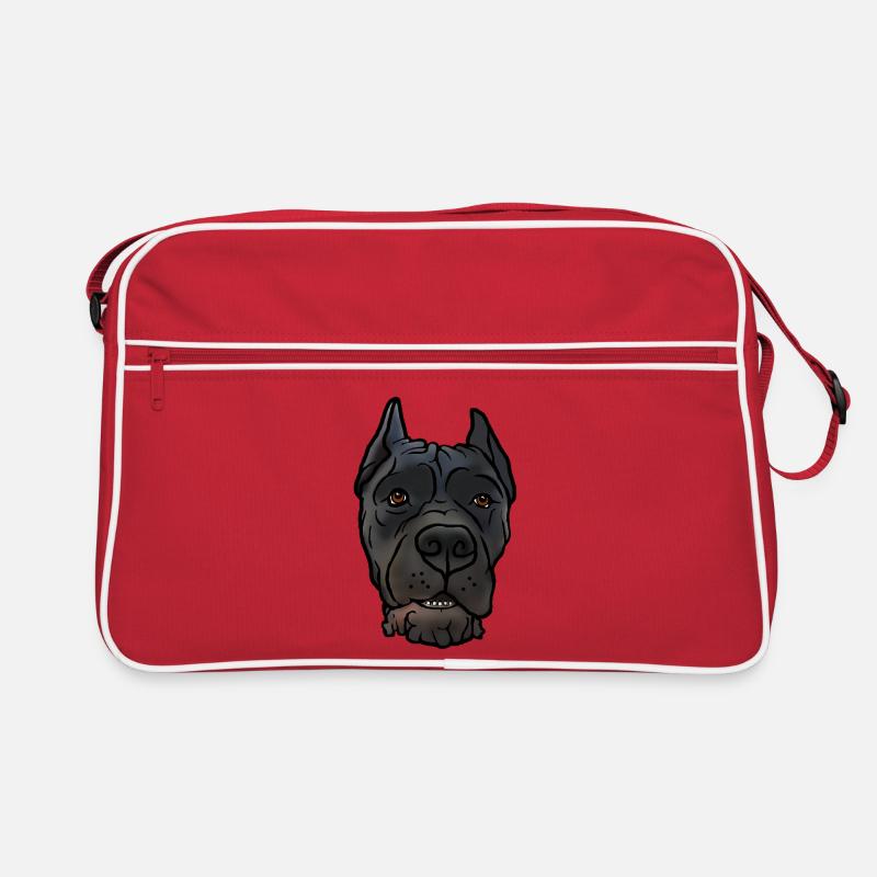 Cane Corso kupiert Kopf im Comicstyle Retro Tasche