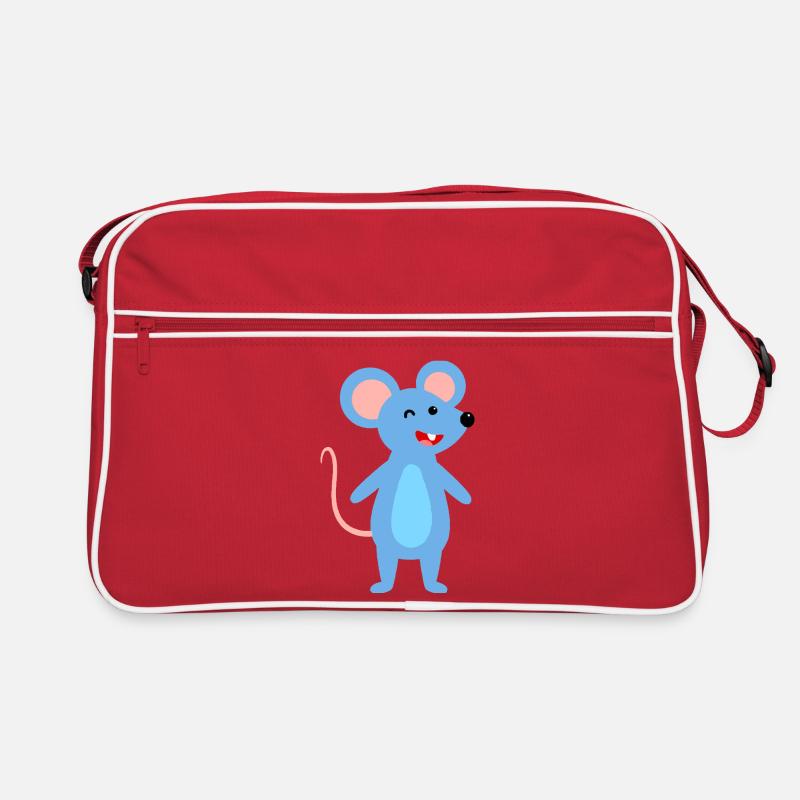 Zwinkernde blaue Maus Retro Tasche