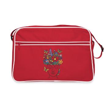 Couronne de fleurs en fleurs de tête - Sac Retro - rouge/blanc - Devant