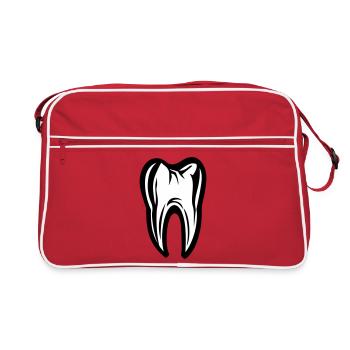 Tooth Icon Dentist - Retro Bag - red/white - Front