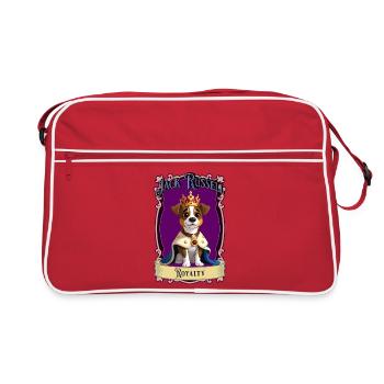 Royal Jack Russell Crowned Portrait - Retro Bag - red/white - Front