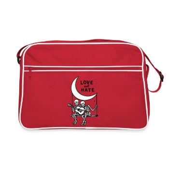 Love Not Hate Skeleton Moon Design - Sac Retro - rouge/blanc - Devant