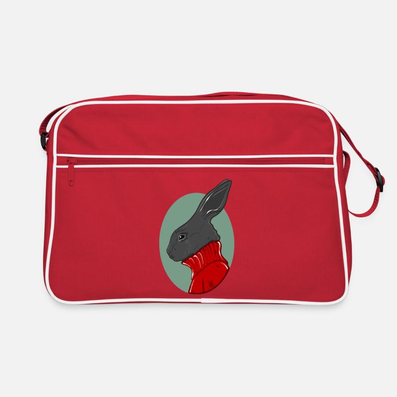 Hase mit rotem Pullover Retro Tasche