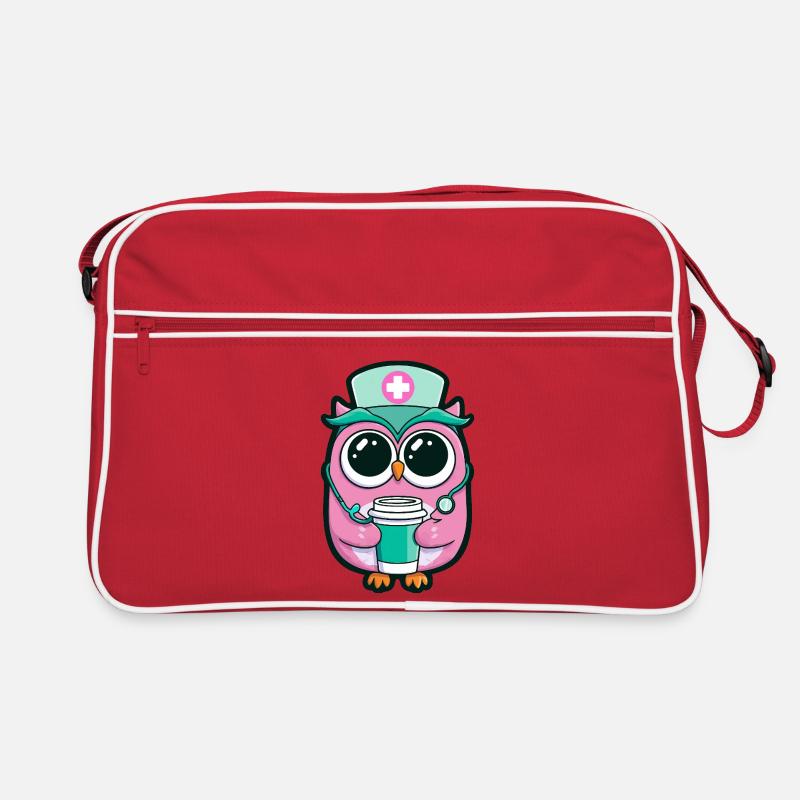 Kawaii Krankenschwester Eule Kaffee Retro Tasche