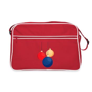 Weihnachtskugeln aufhängen - Retro Tasche - Rot/Weiß - Vorne