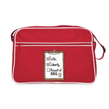 Life Liberty BBQ Checkliste - Retro Tasche - Rot/Weiß - Vorne