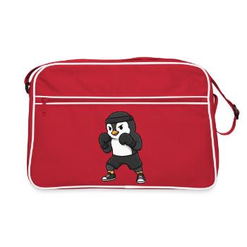Dessin animé mignon Boxer Boxer Arts Martiaux Spor Drôle - Sac Retro - rouge/blanc - Devant