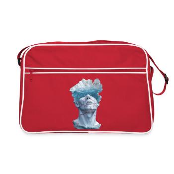 surreal marble statue bust - Retro Bag - red/white - Front