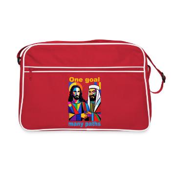 One Goal Many Paths Pop Art Duo - Retro Tasche - Rot/Weiß - Vorne