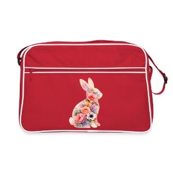 Fleurs pastel de lapins - Sac Retro - rouge/blanc - Devant