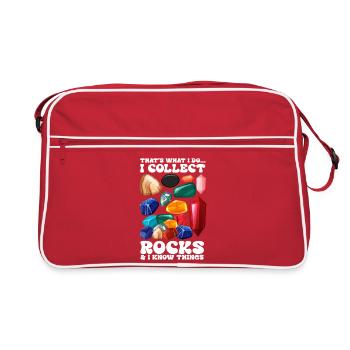 Geologe – Gesteinsammler, Geologie, Edelsteine, Edelsteine, Edelsteine, - Retro Tasche - Rot/Weiß - Vorne
