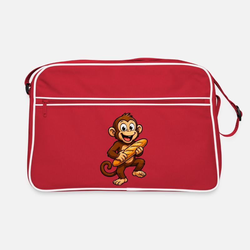Dessin animé du singe à la baguette Sac Retro