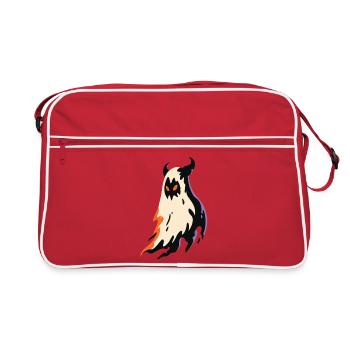 Spooky cute ghost "Hellfire Phantom" - Retro Tasche - Rot/Weiß - Vorne