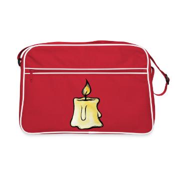 Goldenes Kerzenleuchten - Retro Tasche - Rot/Weiß - Vorne