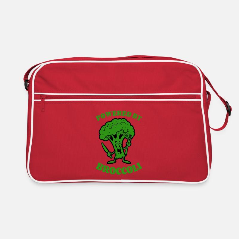 Powered by Broccoli - Vegetables, vegetarian, vegan Retro Bag
