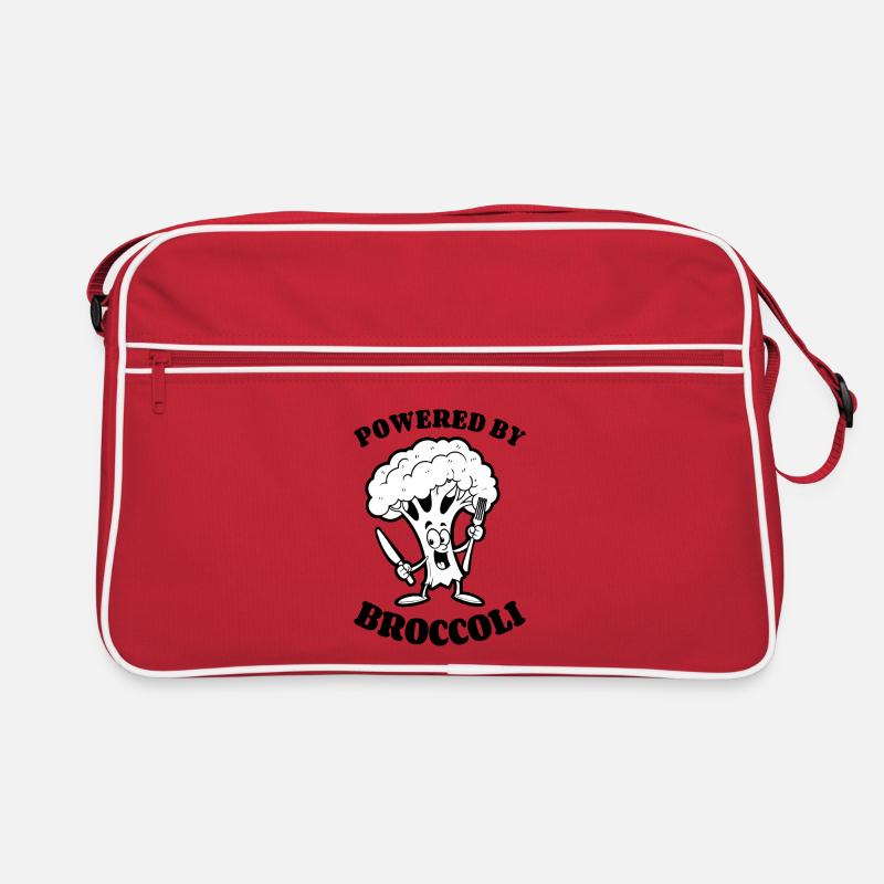 Powered by Broccoli - Vegetables, vegetarian, vegan Retro Bag