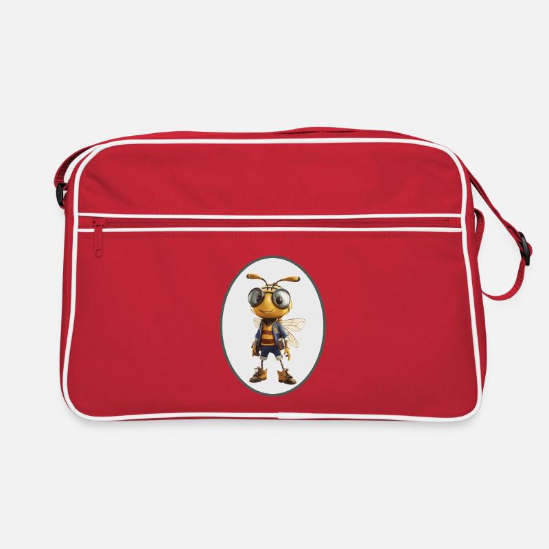 Biene - Retro Tasche - Rot/Weiß