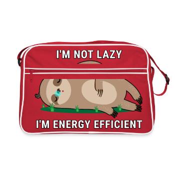 I'm Not Lazy I'm Energy Efficient - Retro Bag - red/white - Front