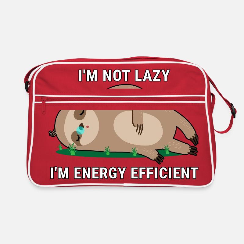 I'm Not Lazy I'm Energy Efficient - Retro Bag - red/white