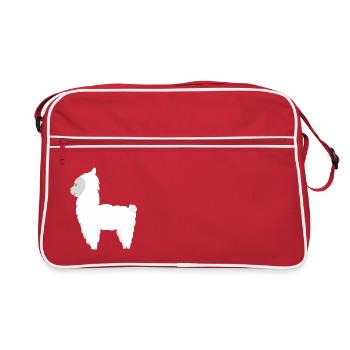 Alpaga Llama en peluche Alpaga mignon lama dos - Sac Retro - rouge/blanc - Devant