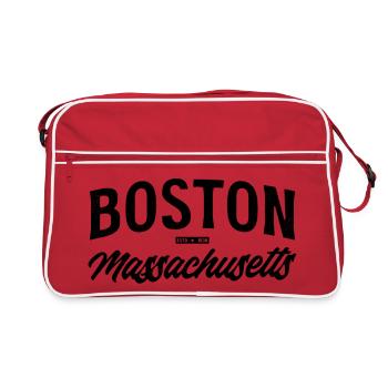 Conception à Boston, Massachusetts avec année de fondation - Sac Retro - rouge/blanc - Devant