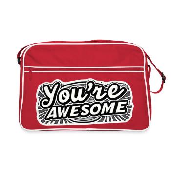 You're awesome! You're awesome! * - Retro Bag - red/white - Front