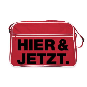 Hier und jetzt - Retro Tasche - Rot/Weiß - Vorne
