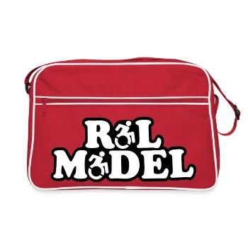 Every wheelchair user is a role model # - Retro Bag - red/white - Front