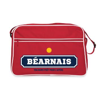 Bearnais Toujours Pret Pour L Apero T-Shirt Cad... - Sac Retro - rouge/blanc - Devant